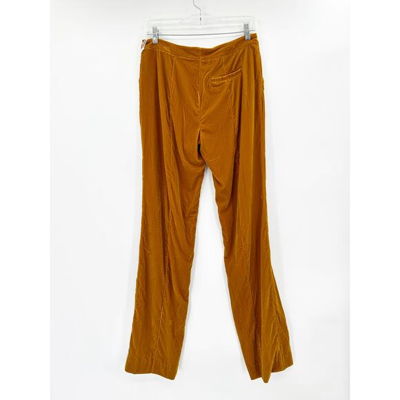 STAUD Tosca Pants in Ocher Yellow Marigold Velvet Trousers 6 NWT - Picture 3 of 7